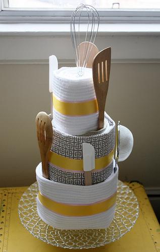 Bridal Shower Kitchen Towel Cake