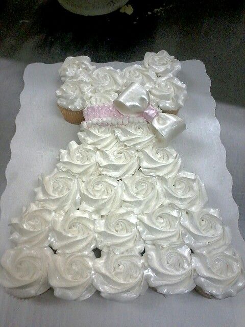 Bridal Shower Wedding Dress Cupcake Cake