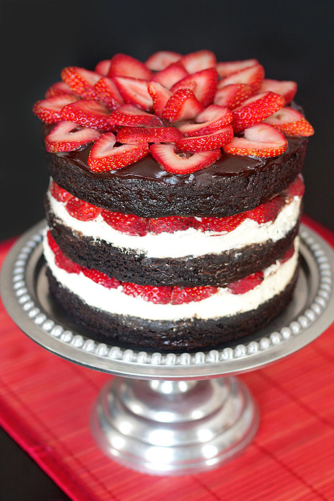 Brownie Strawberry Layer Cake