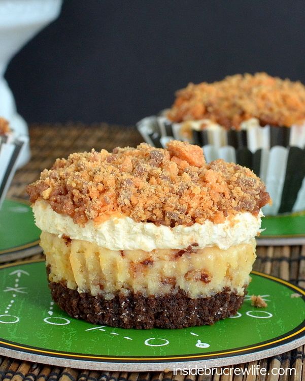 Butterfinger Mousse Cheesecakes