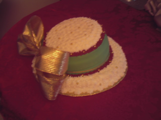 Cake with Gold Ribbon