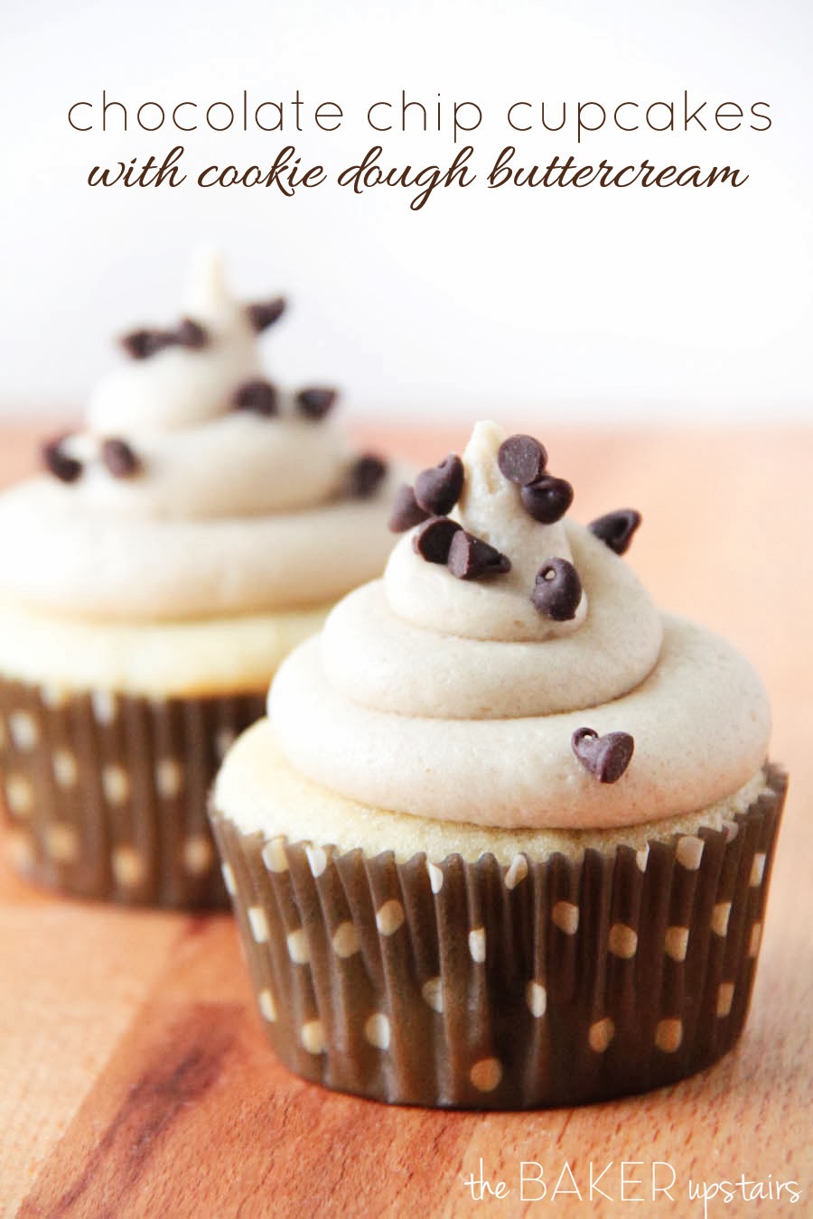 Chocolate Chip Cookie Dough Cupcakes with Buttercream