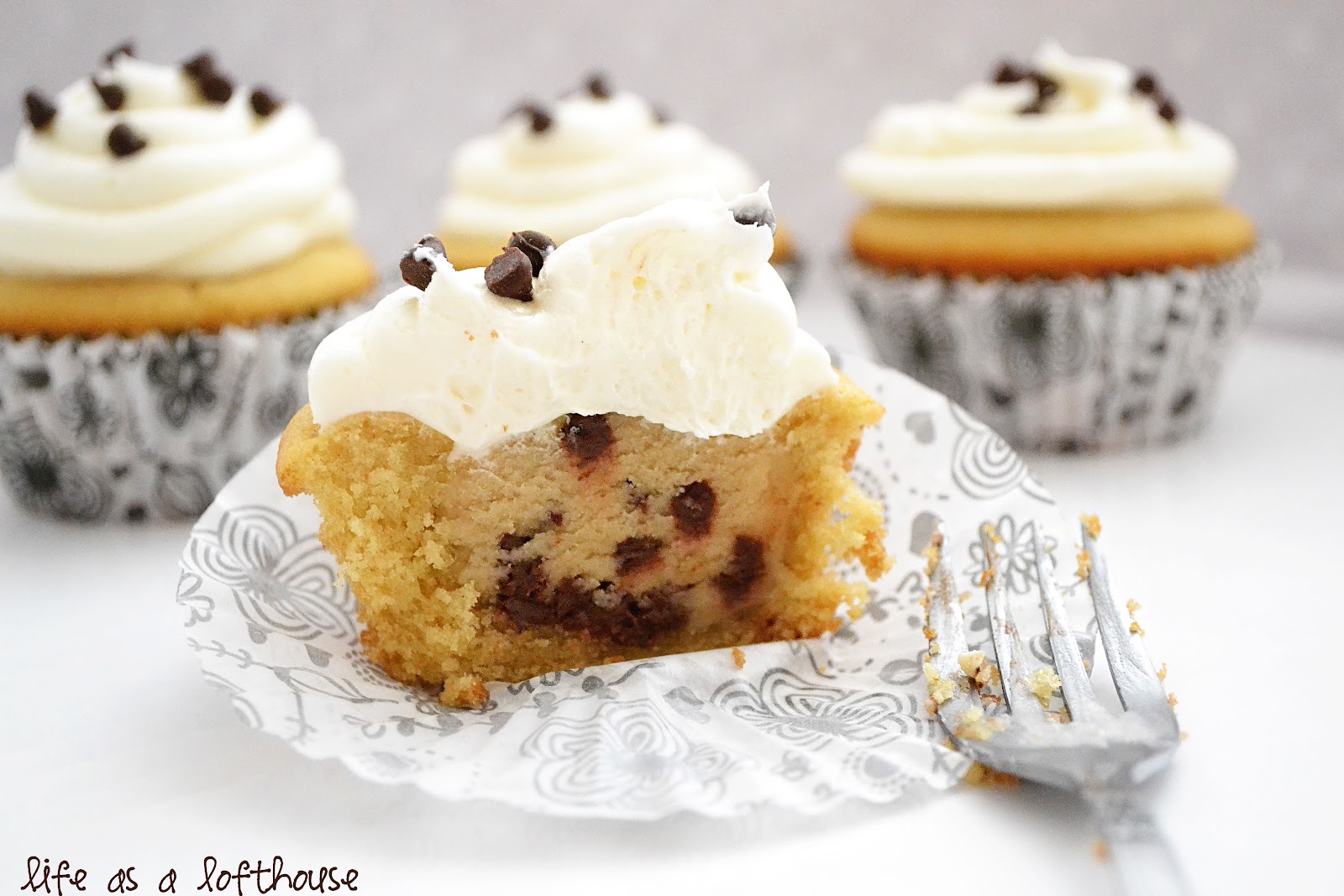 Chocolate Chip Cookie Dough Cupcakes