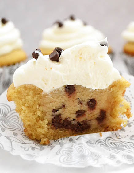 Chocolate Chip Cookie Dough Cupcakes