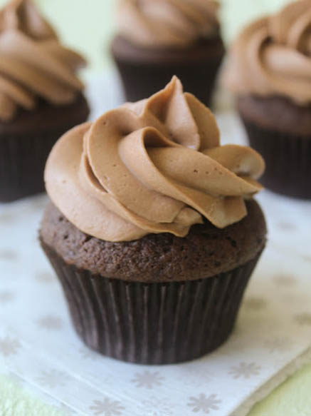 Chocolate Cupcakes with Nutella Frosting