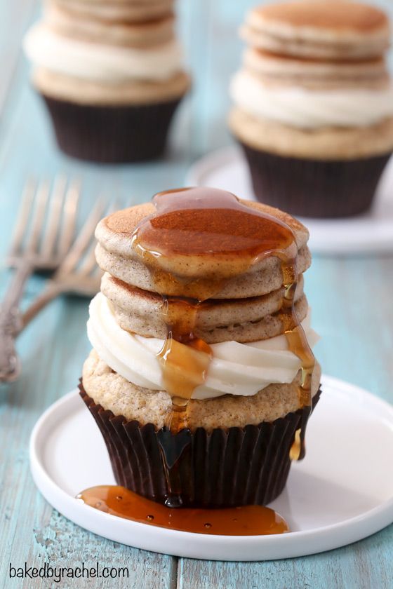 Cinnamon Pancakes with Maple Cream Cheese Frosting