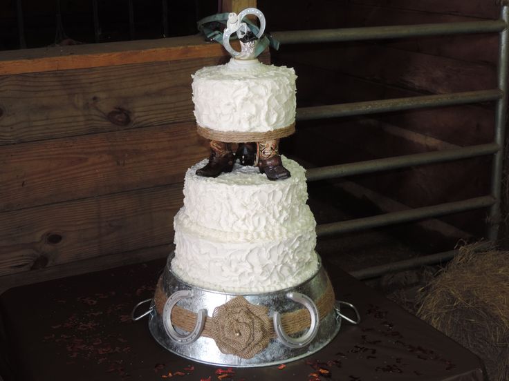 Country Western Themed Wedding Cake