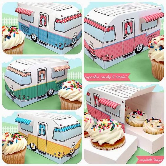 Cute Cupcake Printable Boxes