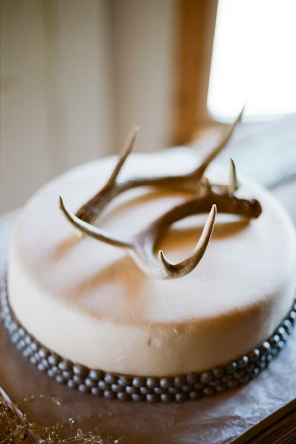 Deer Antler Wedding Cake Toppers