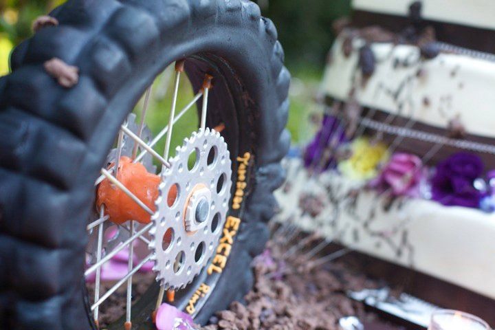 Dirt Bike Tire Wedding Cake