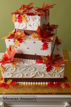 Fall Buttercream Wedding Cake