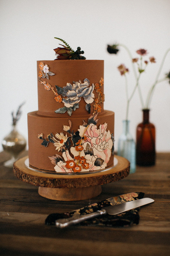 Fall Chocolate Wedding Cake