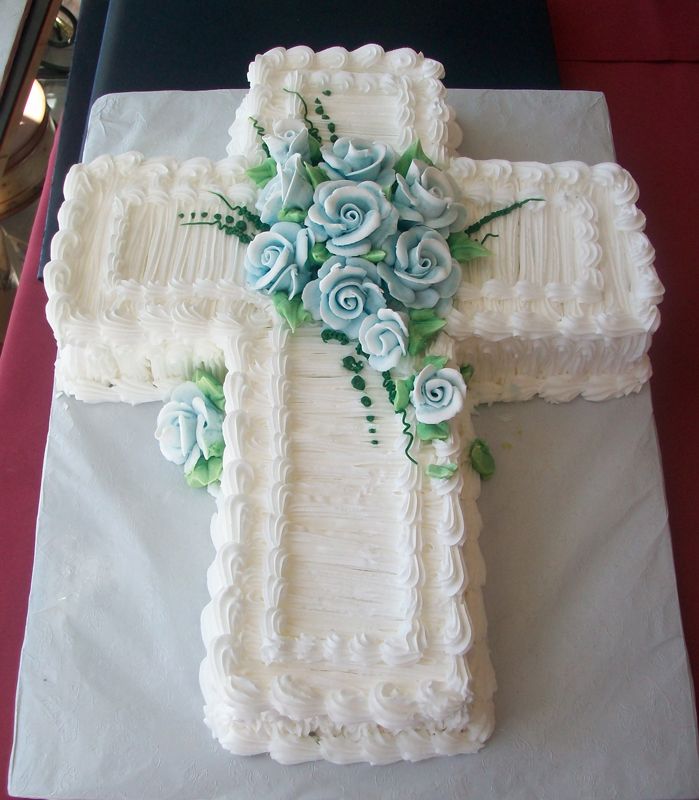 First Communion Cake with Cross