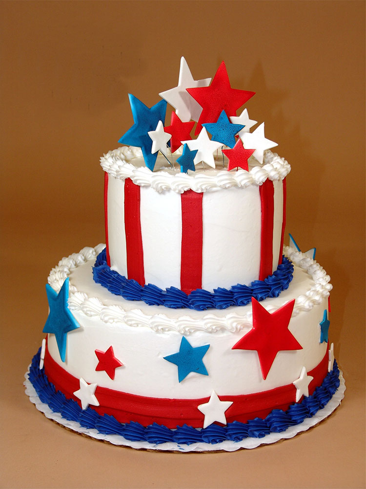 Fourth of July Cake with Fondant Stars