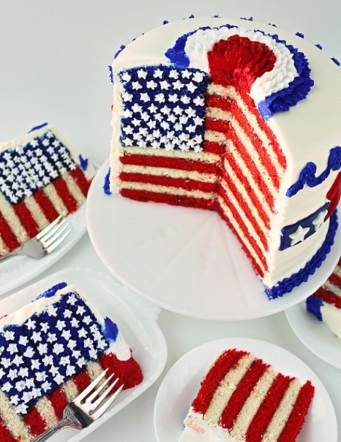 10 Photos of 4th Of July Stripe Cakes