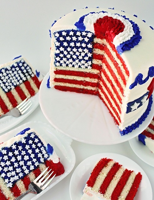 10 Photos of 4th Of July Stripe Cakes 10 Photos of 4th Of July Stripe Cakes