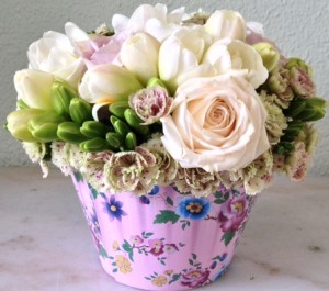 Fresh Flower Arrangement Cupcake