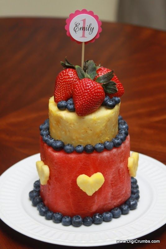 Fresh Fruit Watermelon Birthday Cake