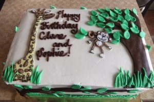 Giraffe and Monkey Wedding Cake