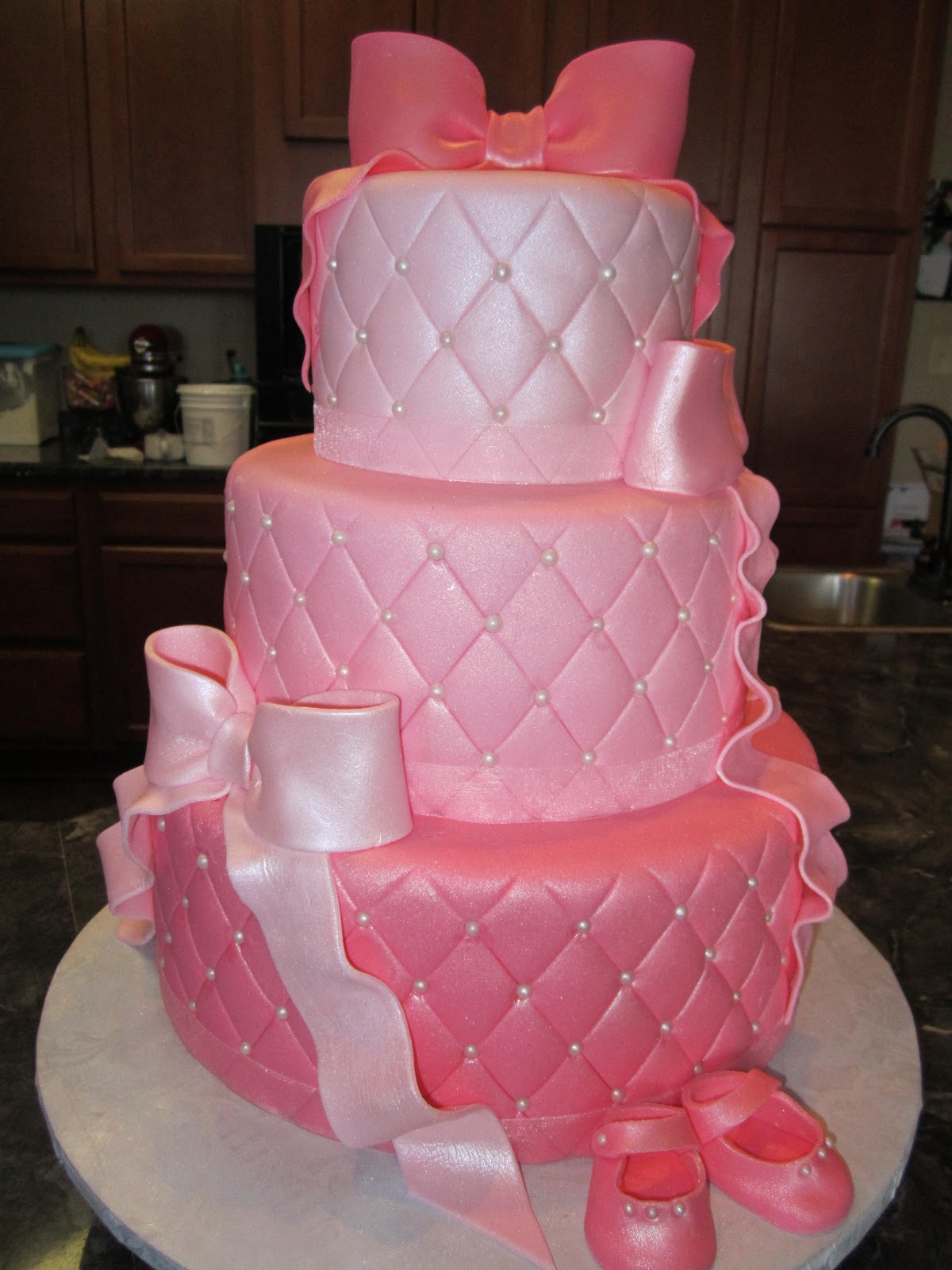 8 Photos of Pearl And Pink Baby Shower Cakes