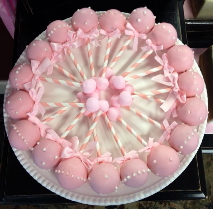 Girl Baby Shower Rattle Cake Pops Girl Baby Shower Rattle Cake Pops