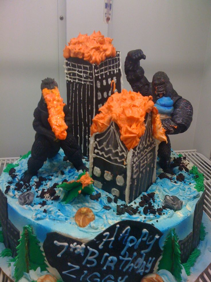 Godzilla and King Kong Cakes