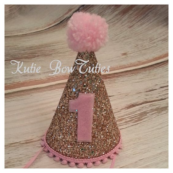 Gold and Pink 1st Birthday Cake