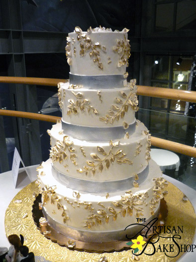Gold and Silver Wedding Cake