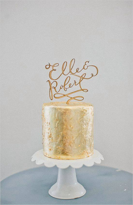 Gold Wedding Cake Topper