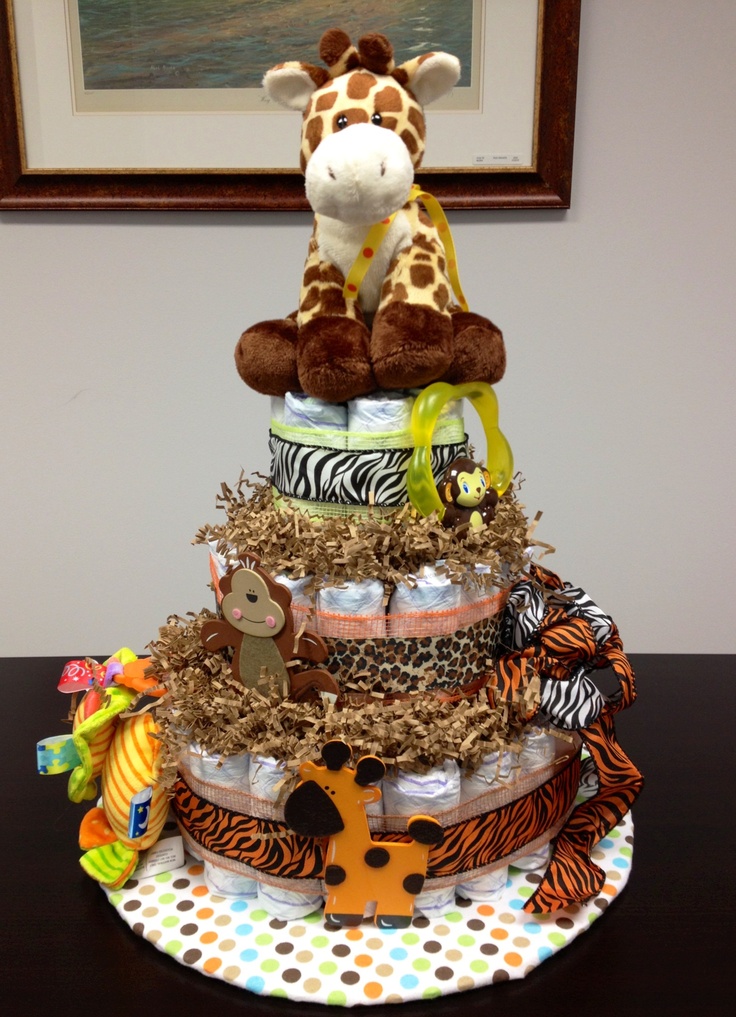 Jungle Theme Diaper Cake Ideas