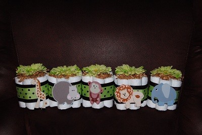 Jungle Theme Mini Diaper Cakes