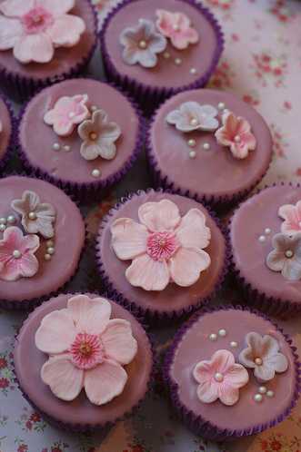 Lavender Flower Cupcakes