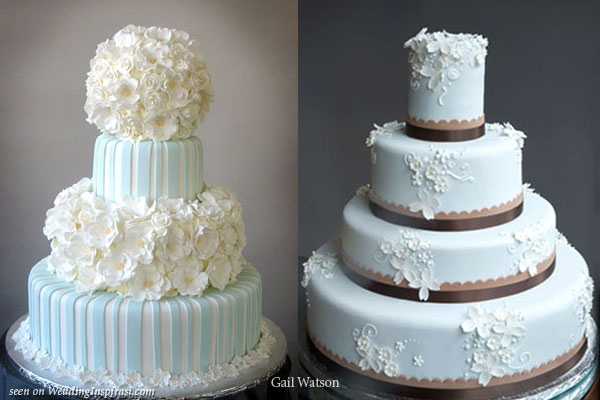 9 Photos of Light Blue And White Wedding Cakes