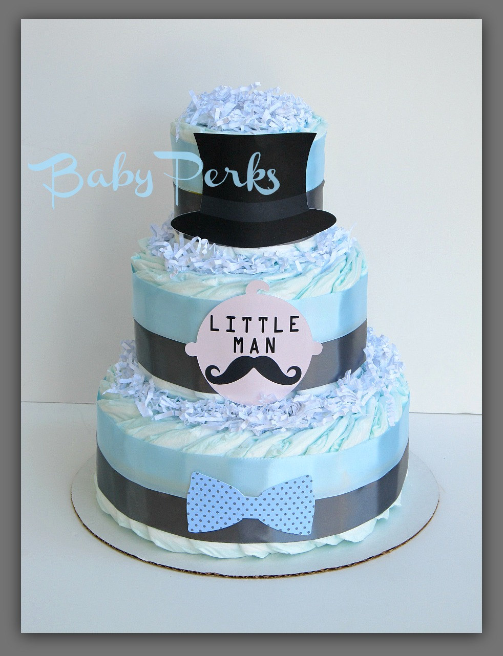 Little Man Mustache Baby Shower Cake