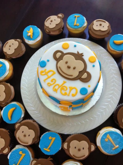 Monkey Birthday Cakes and Cupcakes Monkey Birthday Cakes and Cupcakes
