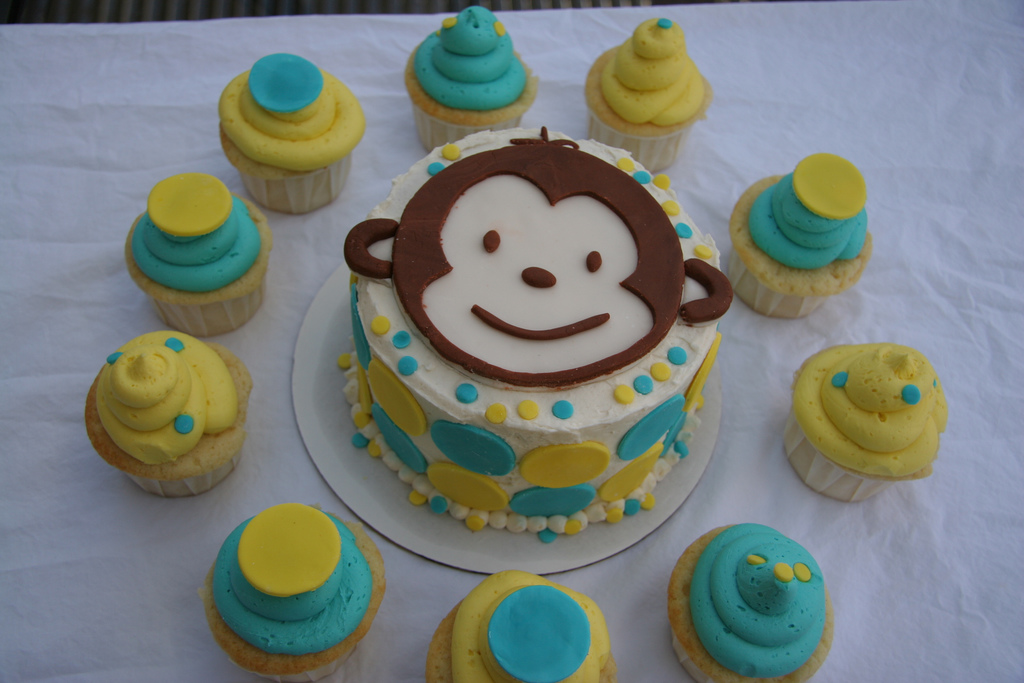 Monkey Cake Ideas Birthday Cupcakes