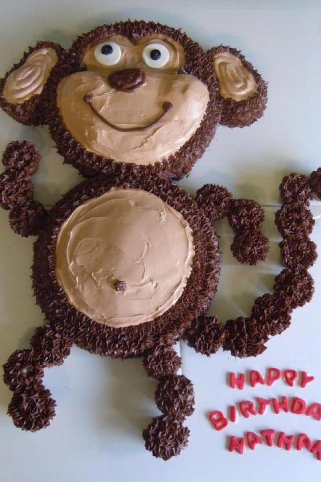 6 Photos of Monkey Cake And Cupcakes