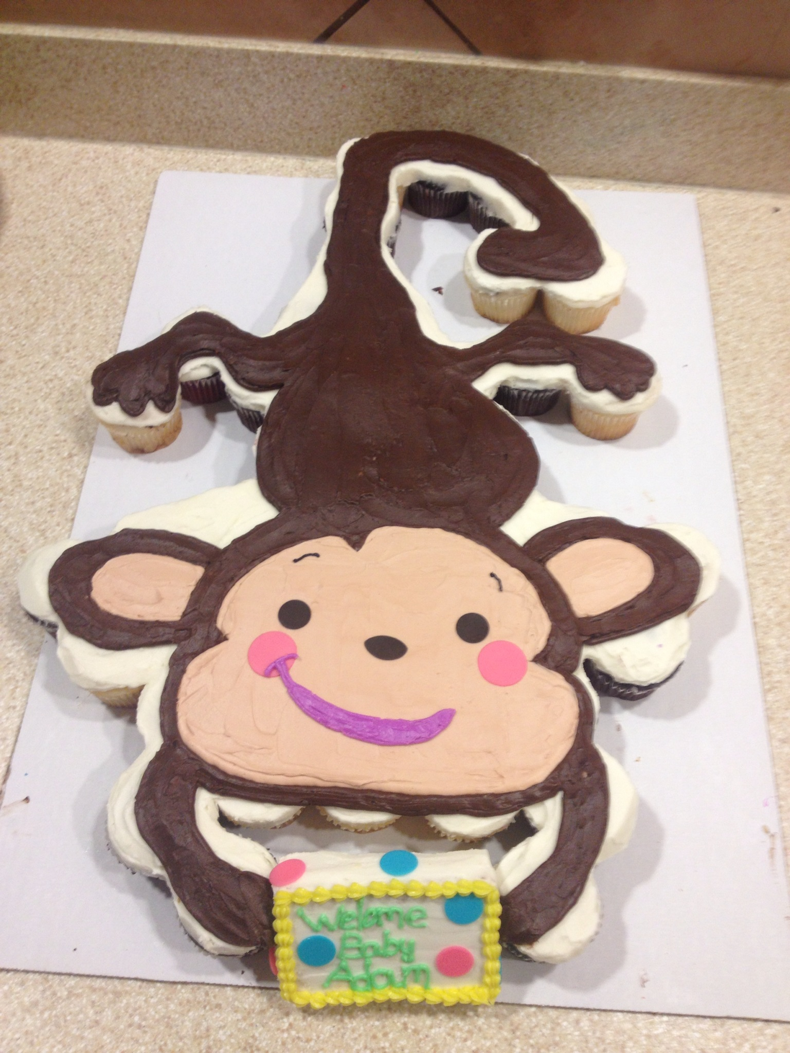 Monkey Cupcake Cake