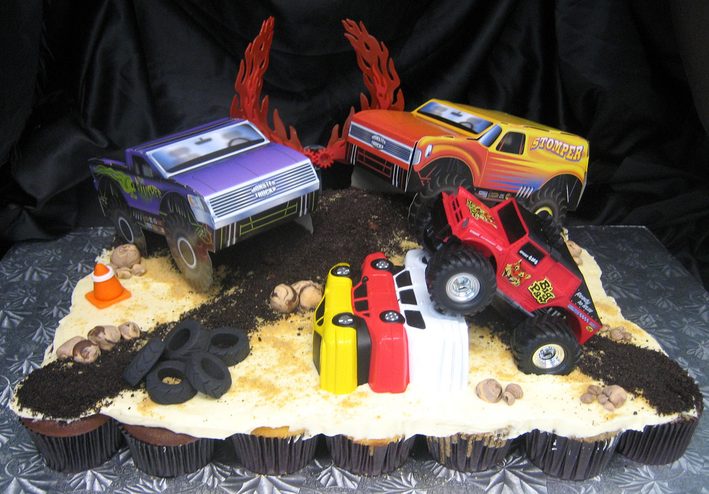 Monster Truck Cupcake Cake