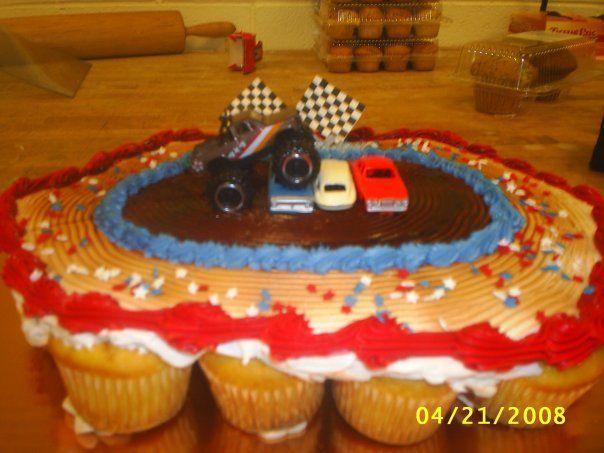Monster Truck Cupcake Pull Apart Cake