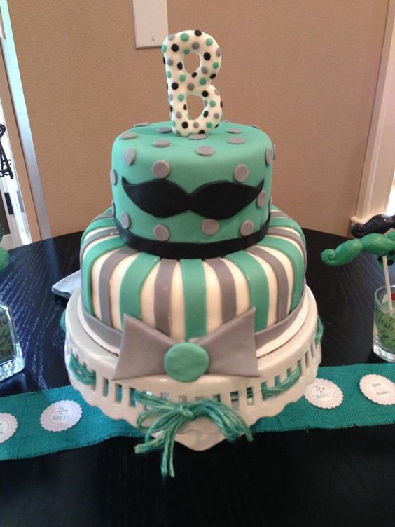 Mustache Baby Shower Cake