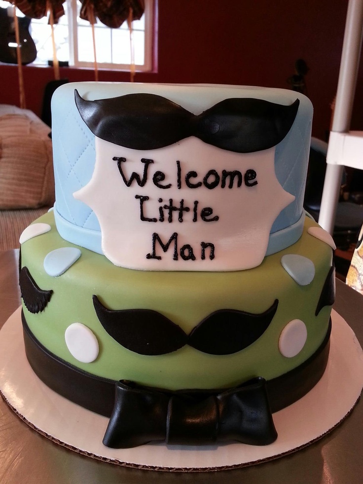 13 Photos of Mustache Themed Baby Shower Cakes