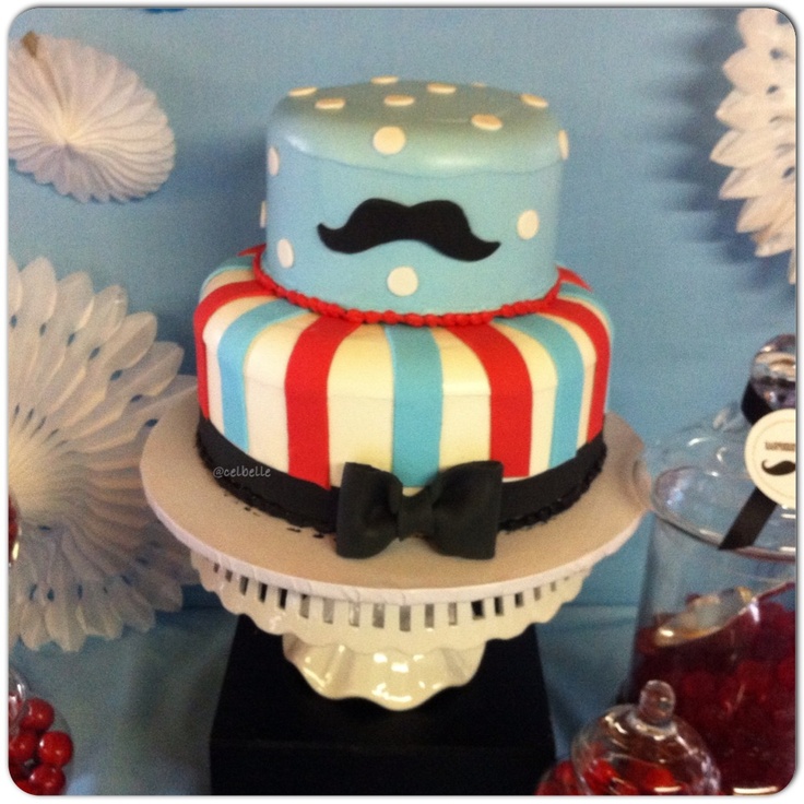 Mustache Themed Baby Shower Cake