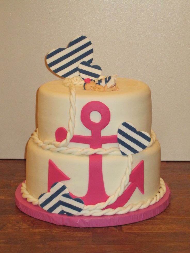 Nautical Girl Baby Shower Cake