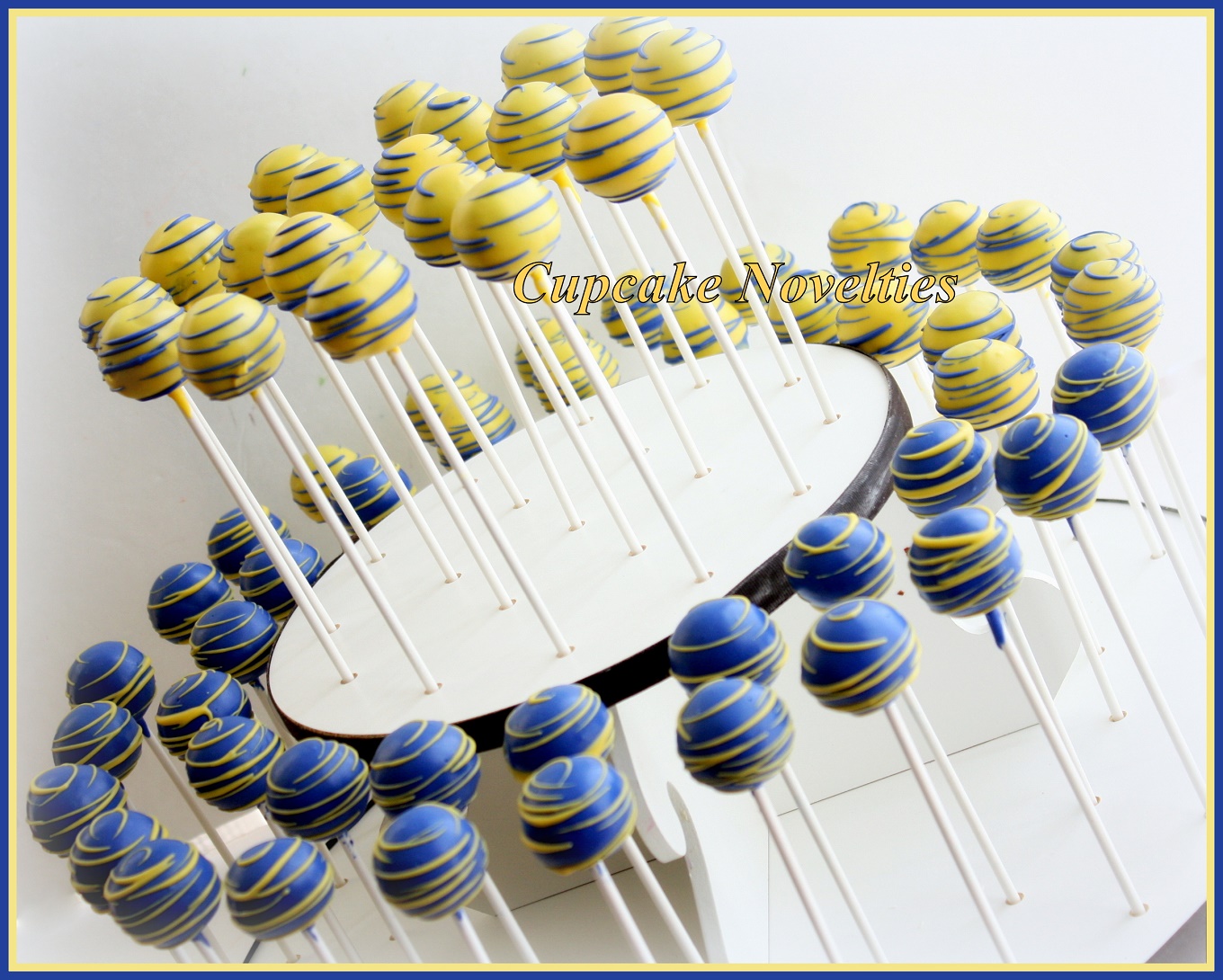 Navy Blue and Yellow Cake Pops