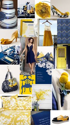 Navy Blue and Yellow Wedding