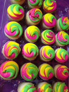 Neon Glow Birthday Cupcakes