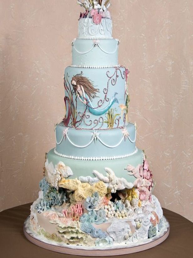 Ocean Theme Wedding Cake