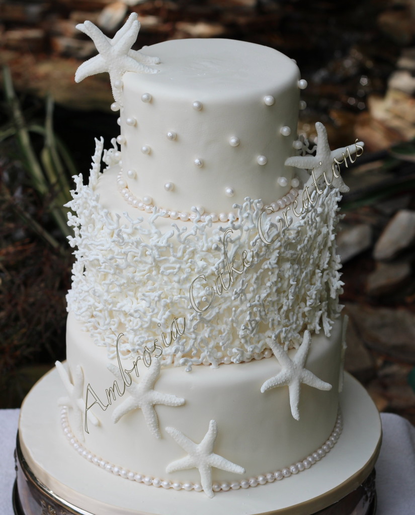 Ocean Theme Wedding Cake