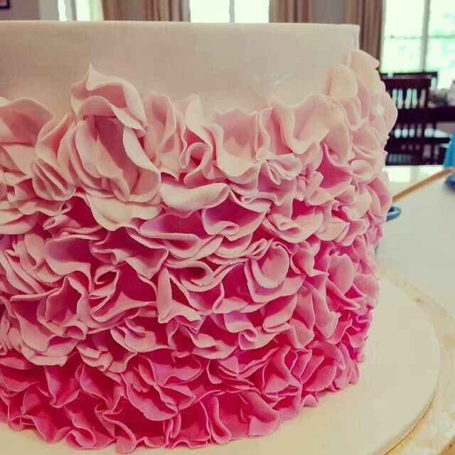 Ombre Fondant Ruffle Cake Ombre Fondant Ruffle Cake